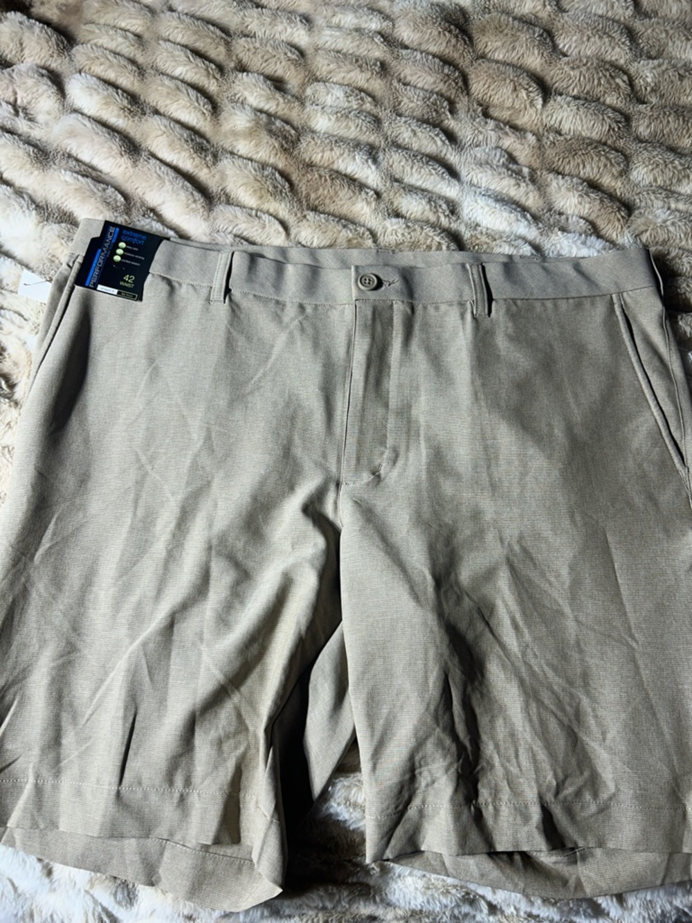 Roundtree & Yorke Khaki Performance Flat Front Pants